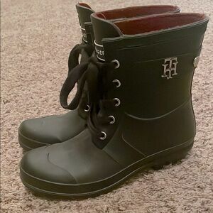 Black Rain Boots with Logo